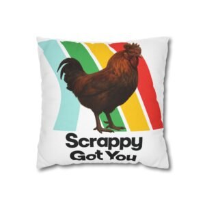scrappy got you pillowcase | arc raiders inspired scrappy the rooster, with arc heart on reverse, gamer room decor, streamer gift