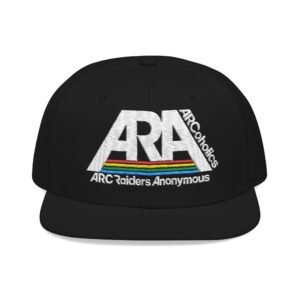 arc raiders anonymous (ara) embroidered snapback hat | black